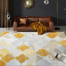 跨境时尚现代北欧黄灰白几何摩洛哥风情客厅卧室厨房床边地毯地垫