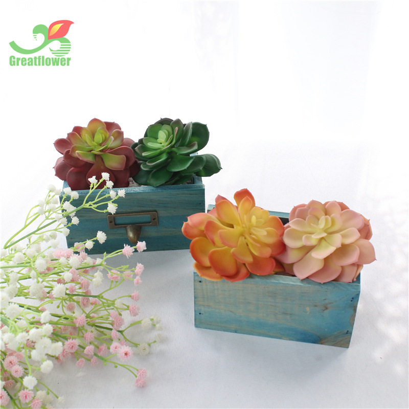 仿真多肉植物塑料花 仿真綠植迷妳假多肉植物盆景 仿真植物牆裝飾