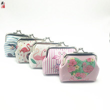 外贸热销款创意数码印花零钱包 火烈鸟口金包 女士短款钱包 批发