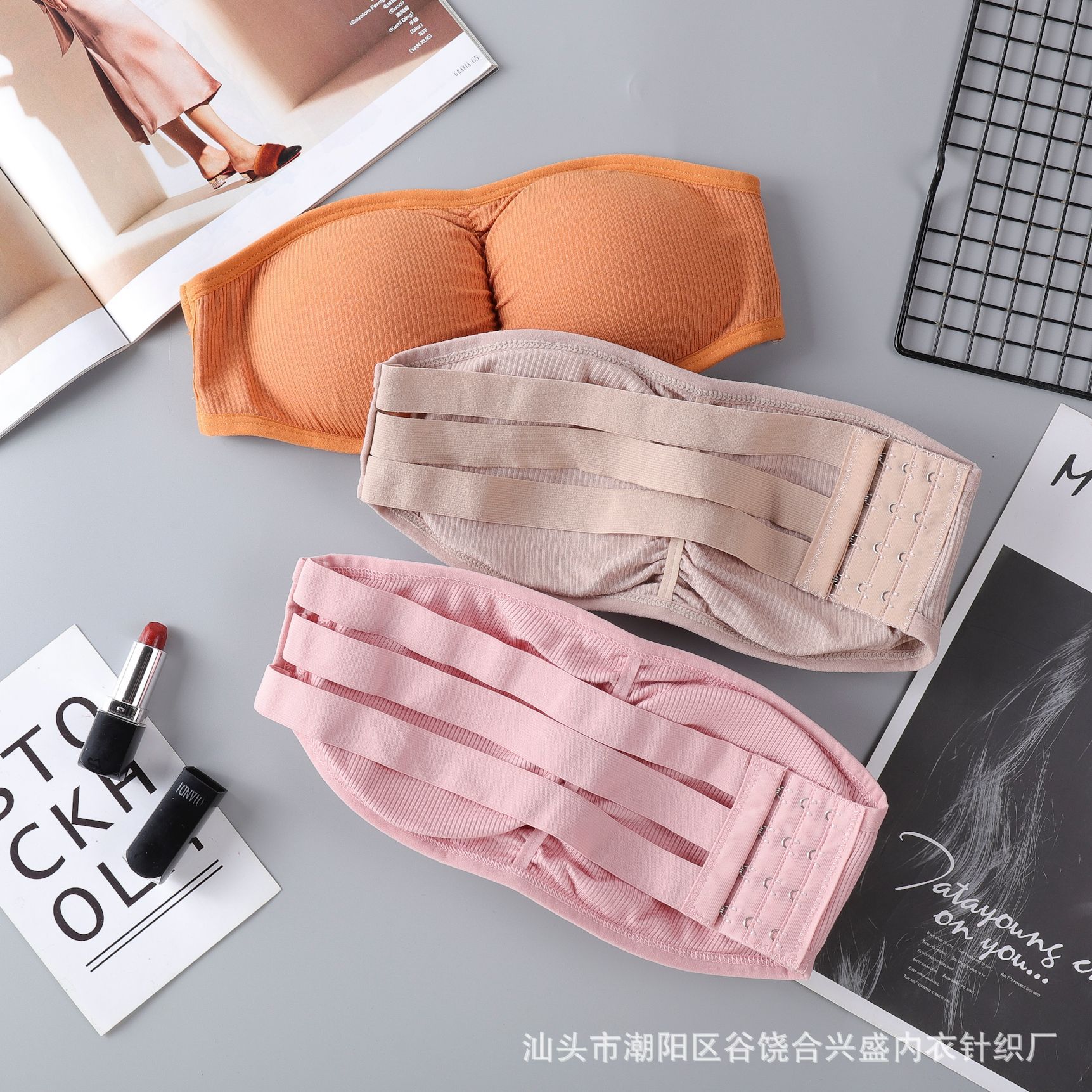 New girls' line-up underwear, wrap around the chest, wipe the chest, gather together to prevent light loss, no steel ring, sexy back bra, female students