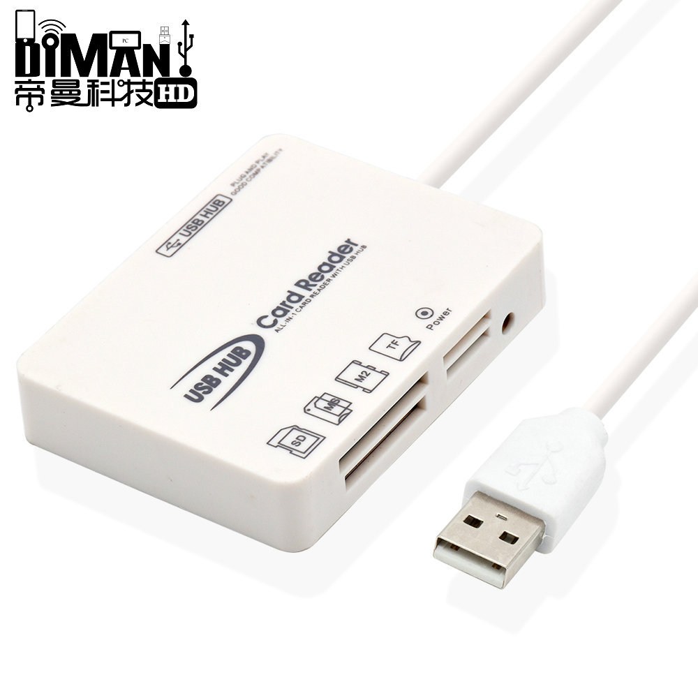 DM-HC03 Manufactor ultrathin USB 2.0 HUB card reader multi-function COMBO 3 Hub