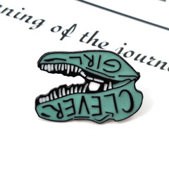 2019熱賣新款 wish創意侏羅紀恐龍 頭像CLEVER GIRE 滴油合金胸針