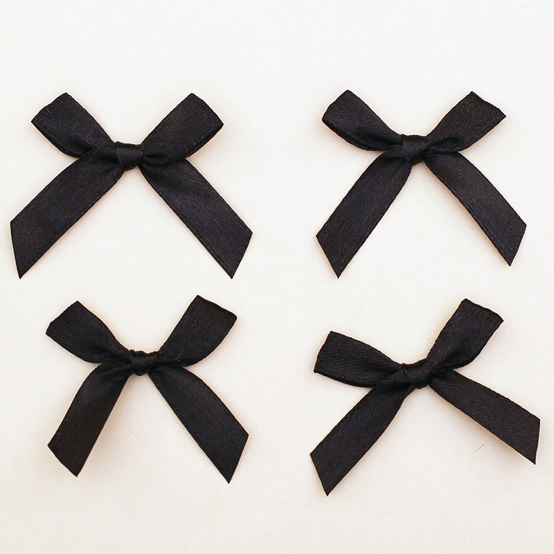 3分黑色缎带手工蝴蝶结1