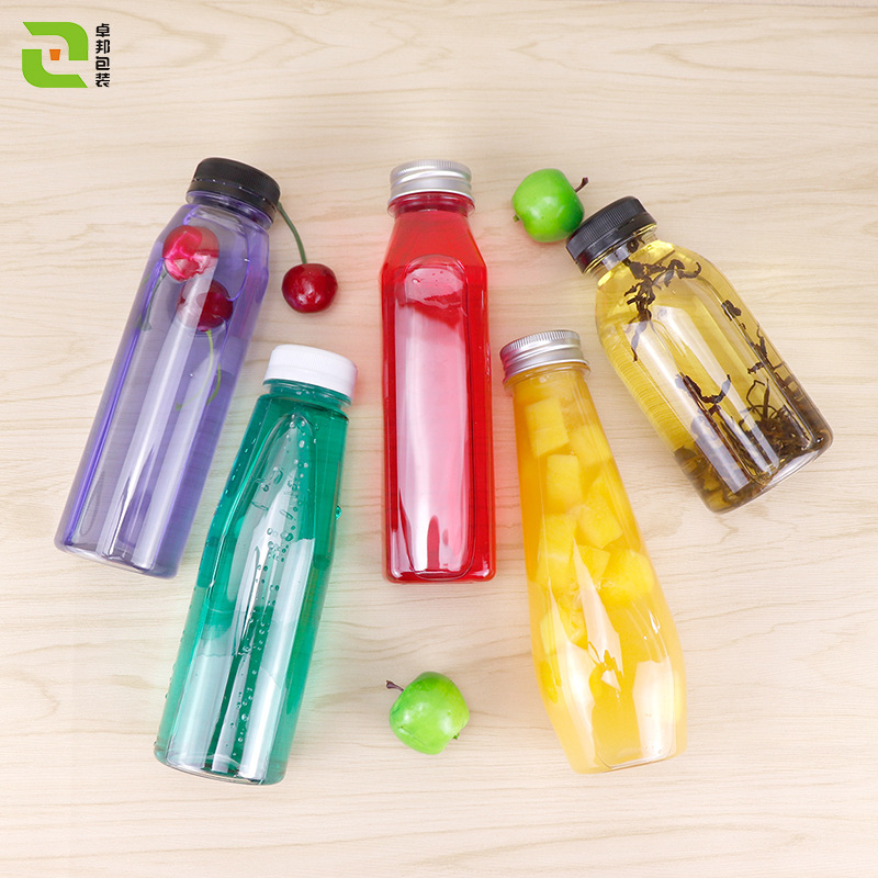 现货批发一次性奶茶果汁瓶 pet透明塑料饮料瓶可定制LOGO