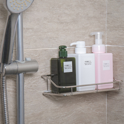 浴室不锈钢置物架免打孔壁挂式厕所卫生间洗澡间放洗发水沐浴露|ms