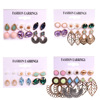 Earrings, set, suitable for import, flowered, 6 pair, wholesale