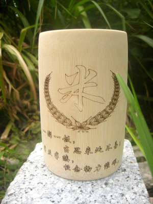 【厂家供应】竹制品8-9厘米 量米桶笔筒 可定制加logo|ms