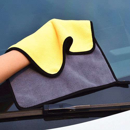 Factory 30*40 High-density Coral Fleece Thick Water-absorbent Dual-color Double-sided Car Wiping Towel Superfine Fiber Car Wash Towel