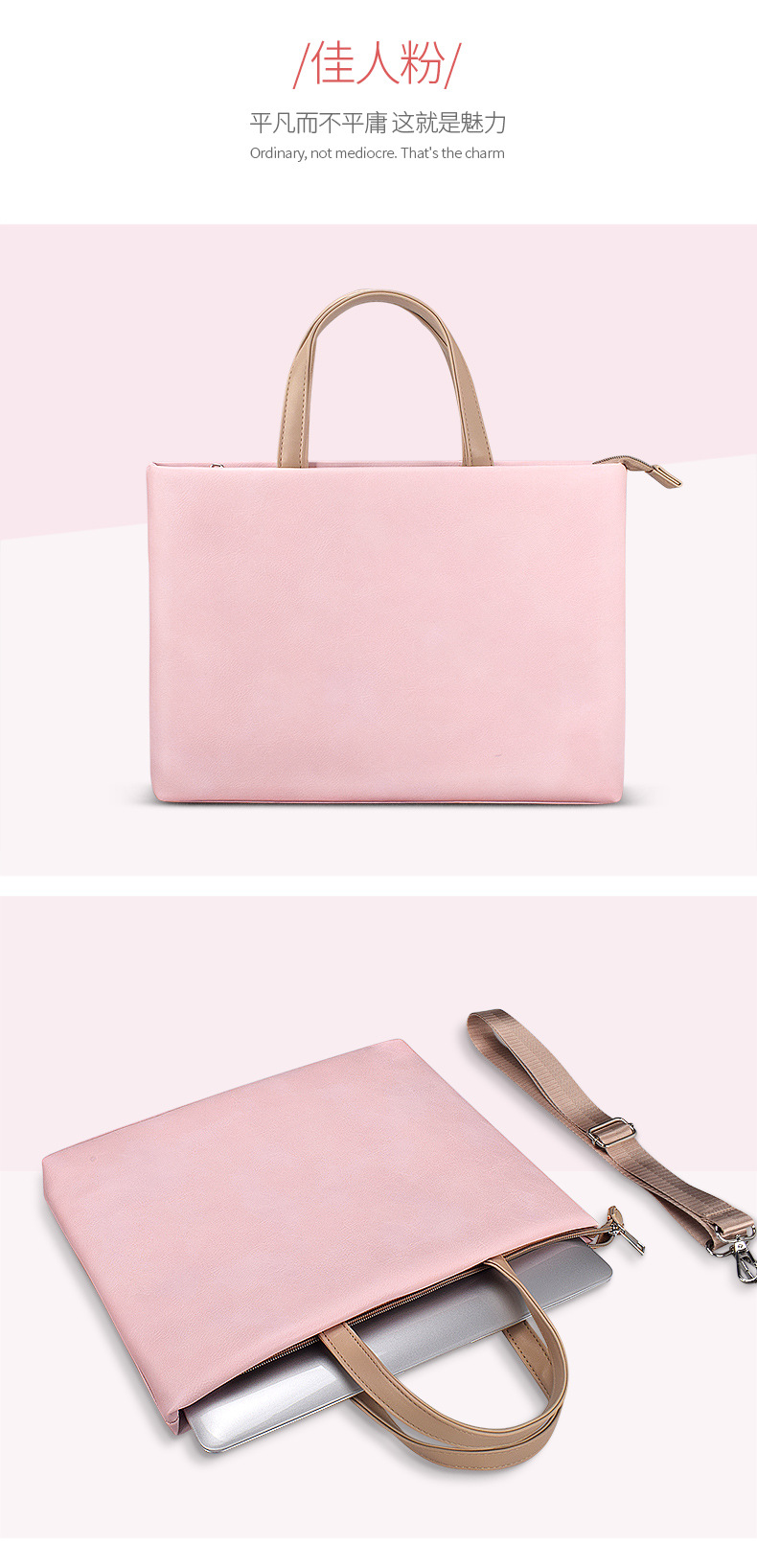 Wholesale portable laptop bags, single-shoulder bags, briefcases, 1345.6-inch fashionable laptops with logo printing available undefined