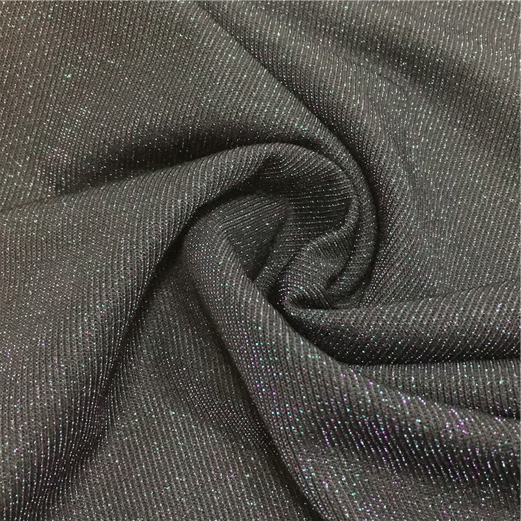 厂家 供应针织尼龙彩色金属丝双面布 快时尚女装面料