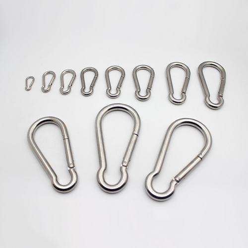 Amazon Outdoor Climbing Carabiner Spring Hook Rock Climbing Hook 304 Stainless Steel Spring Clip Metal Outdoor Accessory
