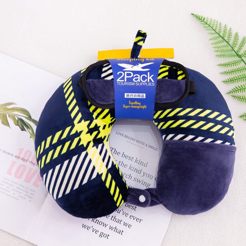 Almohada cervical creativa con diseño animal en forma de U con antifaz dos en uno regalo promocional personalizable