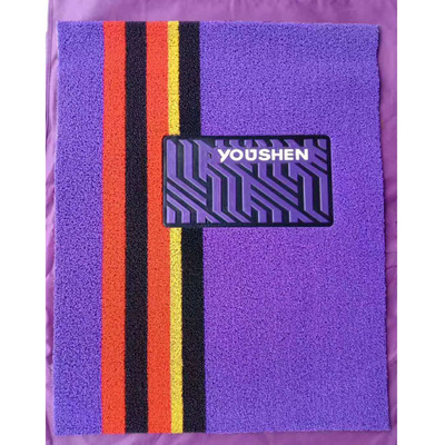 直销条纹水晶丝圈脚垫18mm 热熔丝卷材通用可裁剪垫专用脚垫|ru