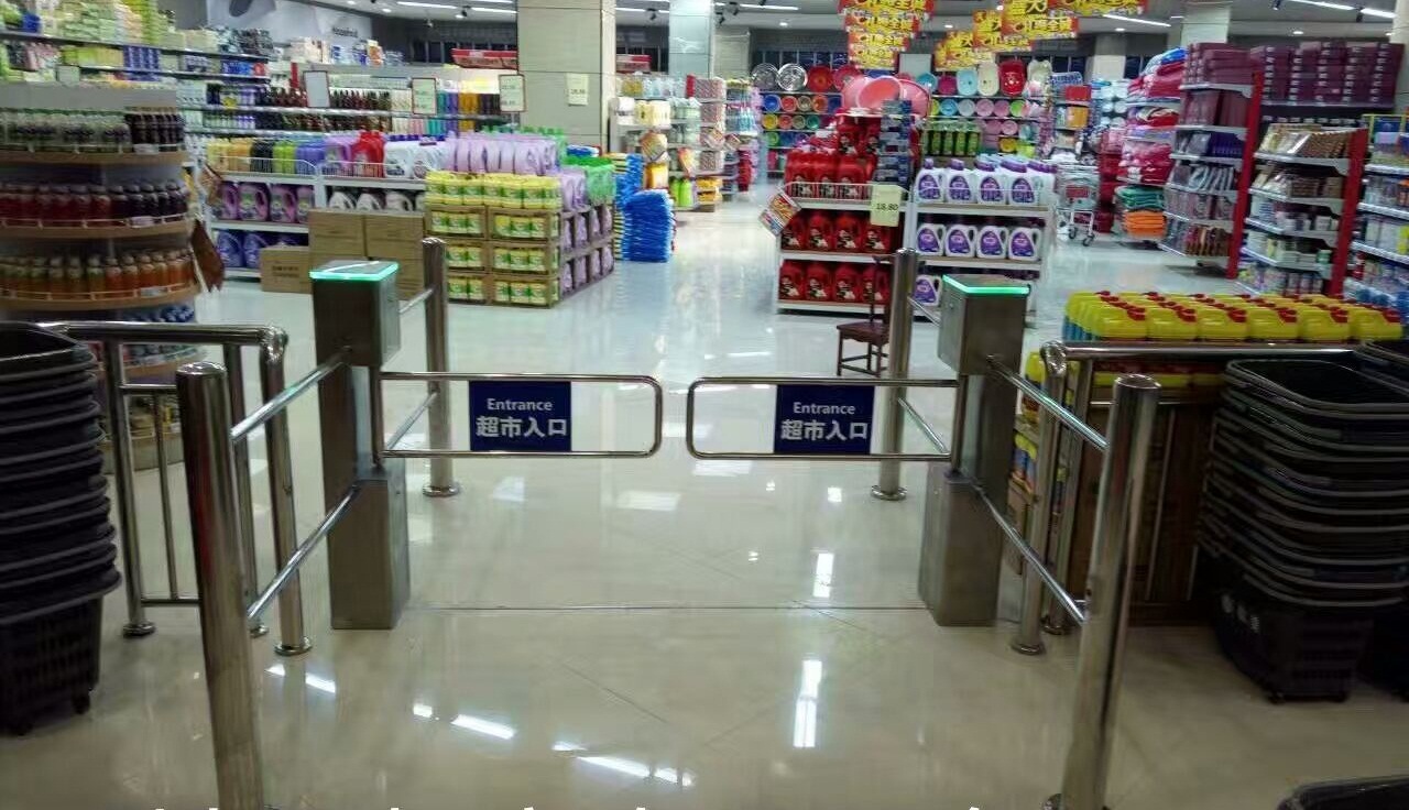 服装商场出入口摆闸 单向通行方柱摆闸 刷卡红外感应摆闸门