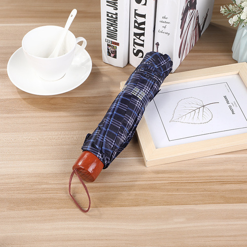 Umbrella 10k65cm enlarged reinforced double lattice umbrella lightweight three-fold umbrella factory direct sales wholesale folding umbrella