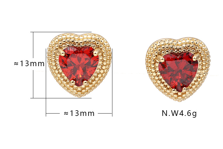 Retro Style Gold-plated Color Heart-shaped Earrings display picture 1