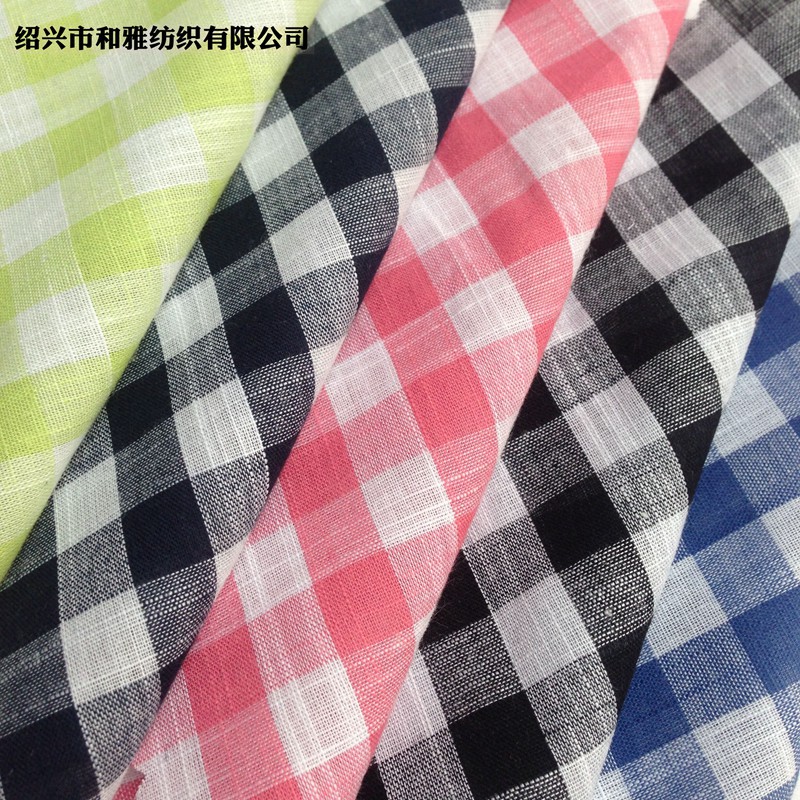全棉竹节朝阳格子布 青年布牛津纺竹节格子条子现货供应