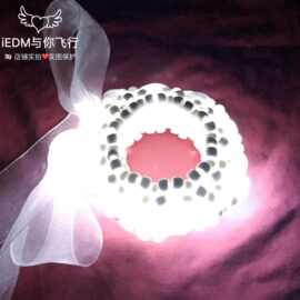 爆闪电音节发光手镯3d cuff rave 多层串珠立体三维穿珠手链蹦迪