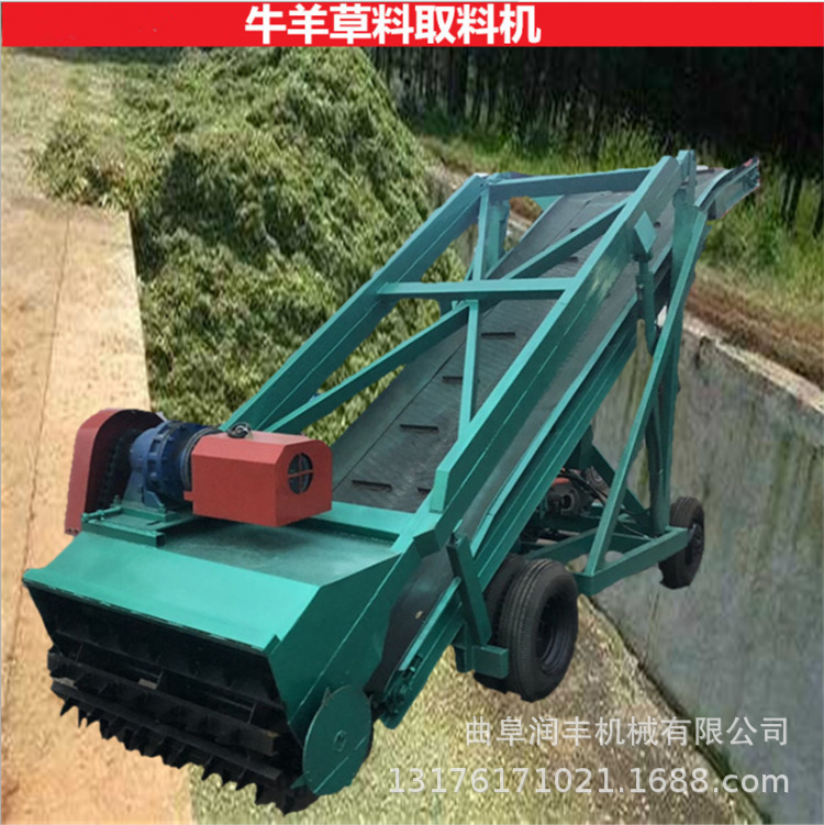自动扒草机价格 青贮窖取料机 移动式取草机工作场景