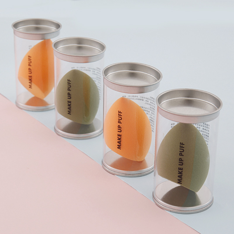 Baili herramientas de belleza de la calabilla en polvo soplo mojado y seco de doble uso de la belleza del huevo gota de agua oblicua corte de maquillaje esponja maquillaje caja de huevo