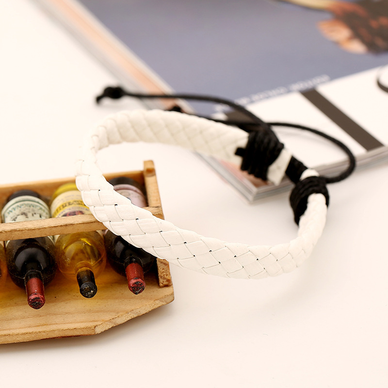 Girls Leather Bracelet Multi Color Optional PU Simple Woven Anti-Leather Bracelet Bracelet wholesale