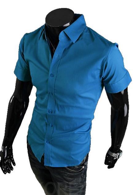 Men's Korean Slim Inch Shirt Half Sleeve Shirt Summer Men's Wear Short Sleeve Shirt