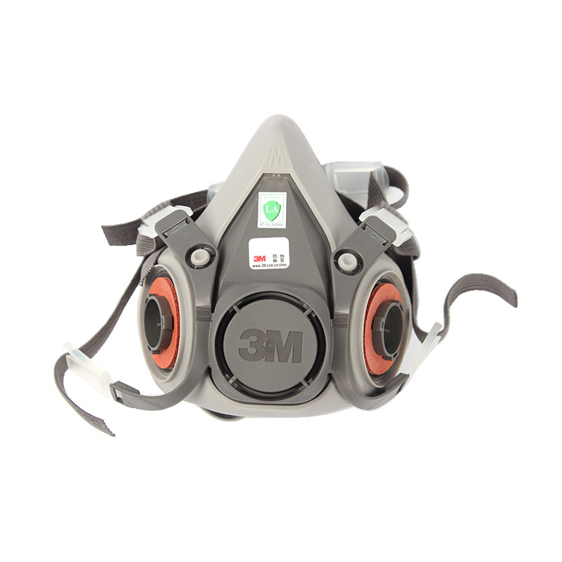 3M 6200头戴防毒面具套装双罐式喷漆化工粉尘过滤劳保防尘半面罩