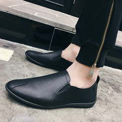 Men's leather shoes, Korean style soft-soled casual shoes, cross-border wholesale men's slip-on beanie shoes, dropshipping men's shoes