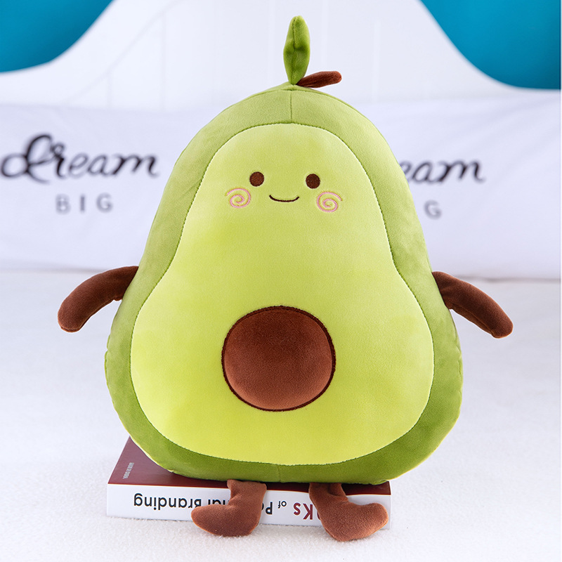 Fabricante en stock muñeca de peluche extremadamente suave aguacate niños juguete aguacate almuerzo dormir felpa almohada logo