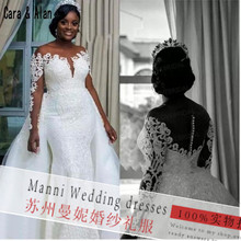 2023新款亞馬遜外貿婚紗禮服 非洲跨境新娘結婚魚尾婚紗廠家批發