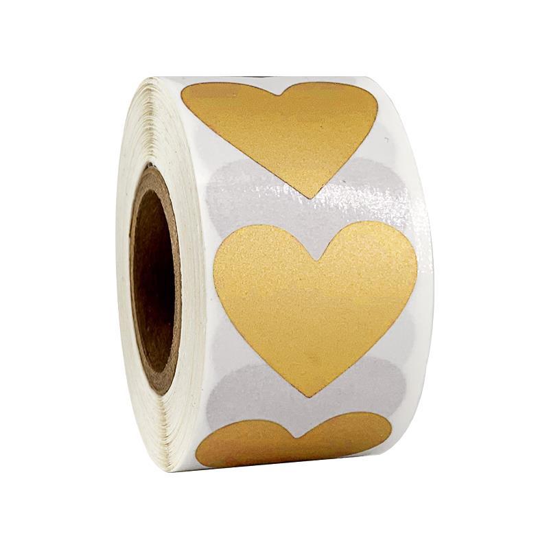 Roll Heart-shaped Scratch Rose Gold Sticker Labels Roll display picture 3