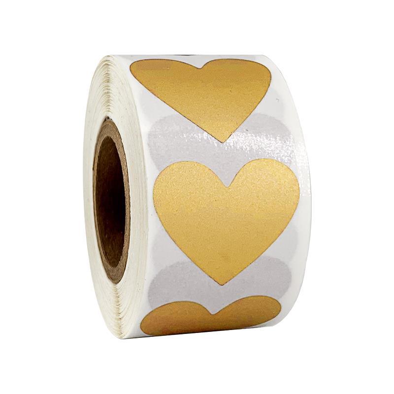 Roll Heart-shaped Scratch Rose Gold Sticker Labels Roll