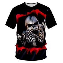 亞馬遜eBay夏季外貿男裝 歐美嘻哈3d骷髏男士短袖圓領t恤一件代發