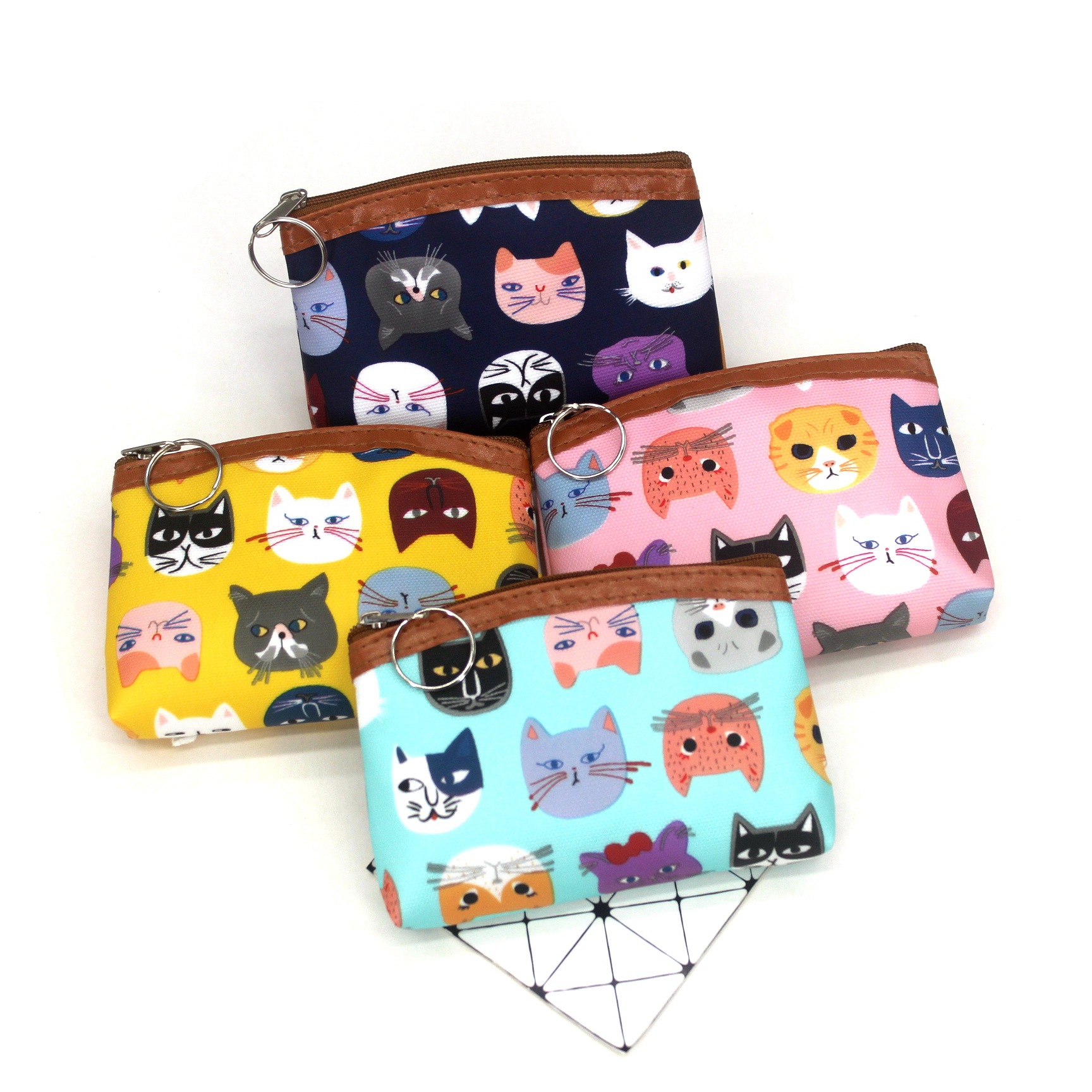 Women's Cat Oxford Cloth Zipper Coin Purses display picture 1