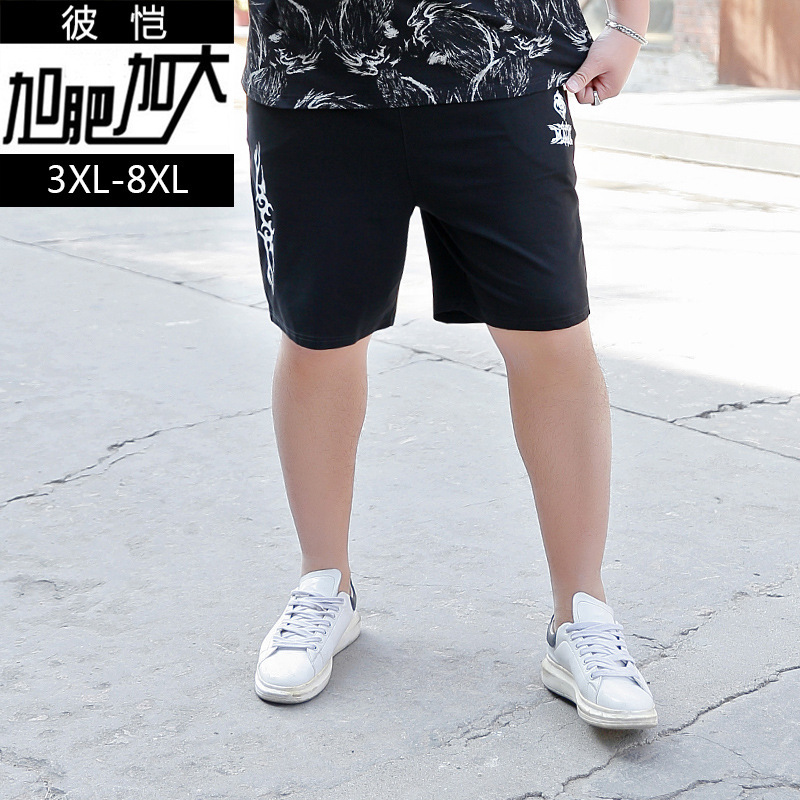 Bi Kai Summer Fatty Plus Plus Size Loose Casual Shorts Shorts Men's Trendy Chinese Pants with Graphic Print Plus Size