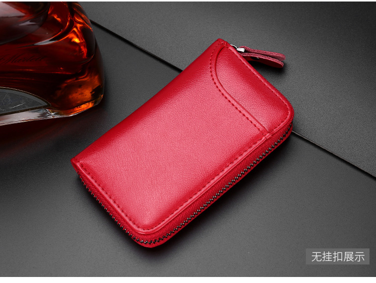 Large-capacity Zipper Car Key Case Waist Leather Card Case Multifunctional Fashion Key Chain display picture 12