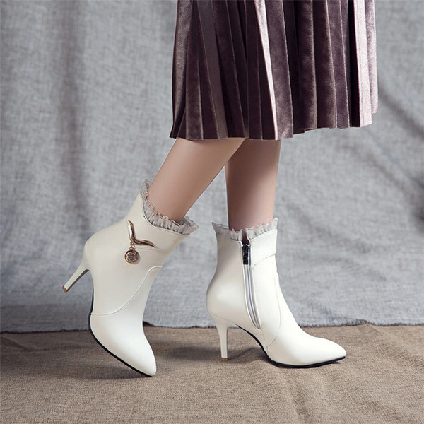 Chivalrous boots,autumn and winter women’s shoes,fashionable and elegant,pointed zipper