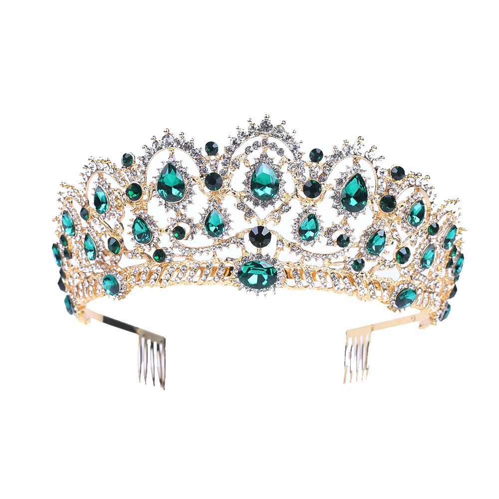 欧式新娘头饰皇冠水钻结婚发饰跨境服饰配件婚纱配饰批发