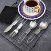 Folding street spoon stainless steel, handheld tableware, set, creative gift, wholesale