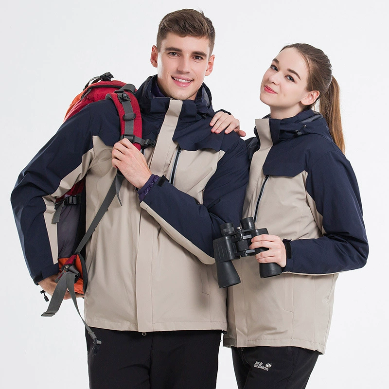 Уличная одежда для отдыха, мужская и женская утолщенная куртка на флисовой подкладке, съемный костюм из двух частей для альпинизма «Три в одном»