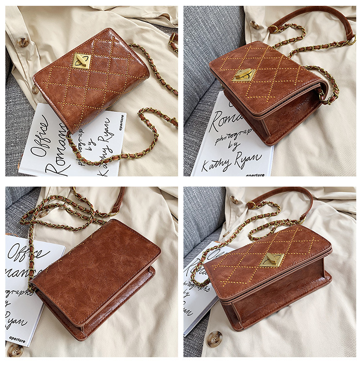 New Trendy Korean All-match Messenger Rhombus Chain Fashion Small Square Bag display picture 31