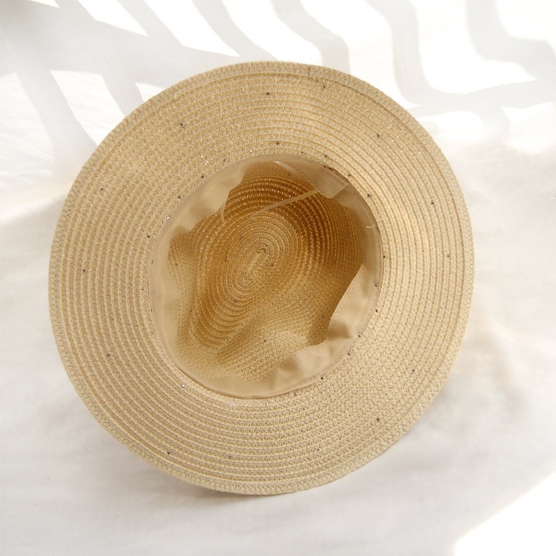 Wide-brimmed top hat, pearl sun hat, summer hat for women, Korean version, vacation and outing, beach hat, sun protection and shade hat detail image 9