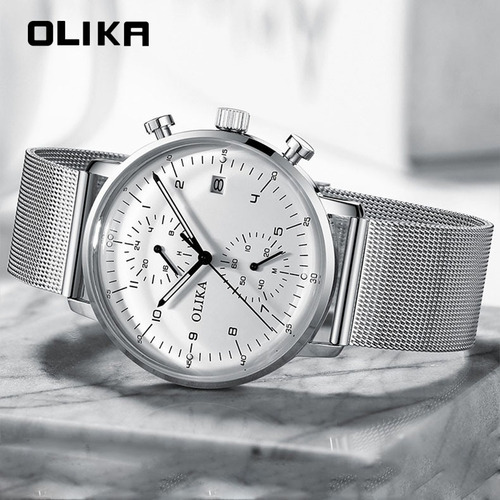 Korean version ultra-thin fashionable men's watch steel band casual sports luminous waterproof calendar curved screen men's watch dropshipping