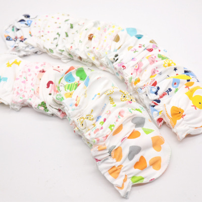 都來都玩嬰幼兒護手套寶寶卡通多色防抓手套棉布新生兒手套防抓臉