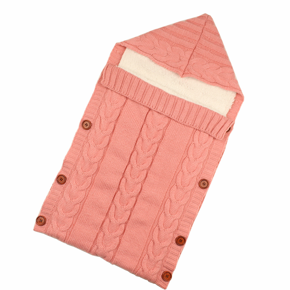 Warm Baby Blanket Knitted Newborn Swaddle Wrap Soft InfantSleeping Bag Footmuff Cotton Envelope For Stroller Accessories Blanket