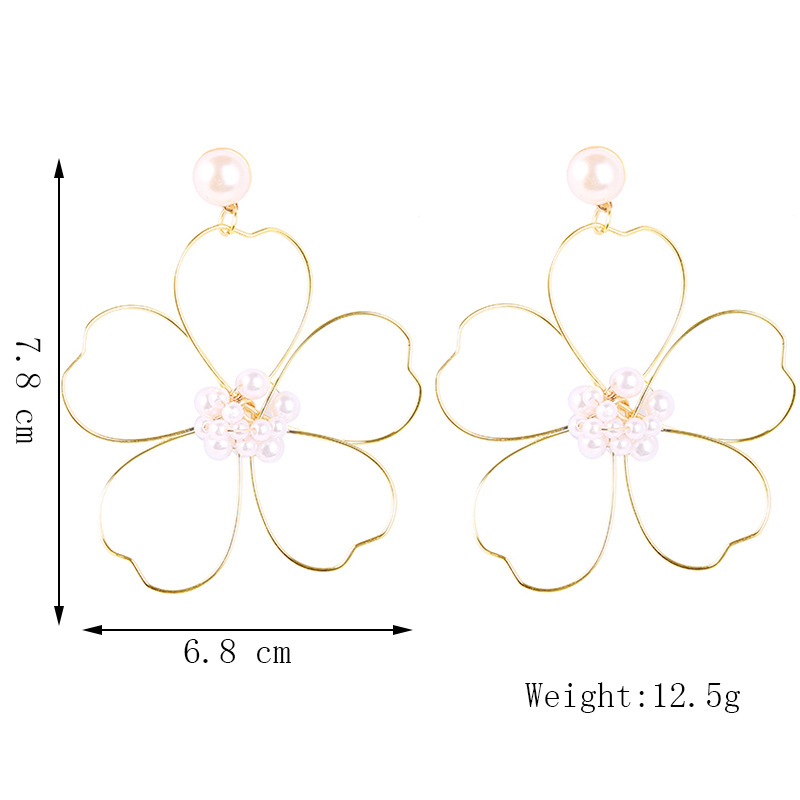 1 Pair Fashion Flower Imitation Pearl Women's Drop Earrings display picture 12