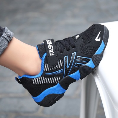 Men's shoes children summer ventilation gym shoes CUHK Spring and autumn season Dual-network Leather Children's shoes student