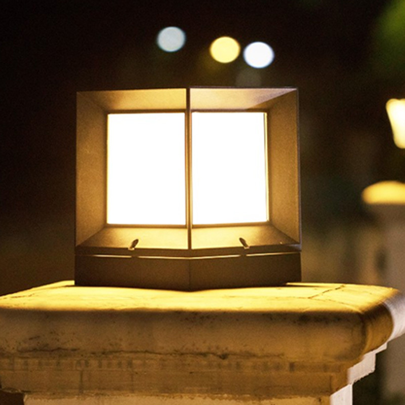 现代户外灯庭院太阳能柱头灯围墙灯墙头灯简约防水花园灯景观草坪|ms