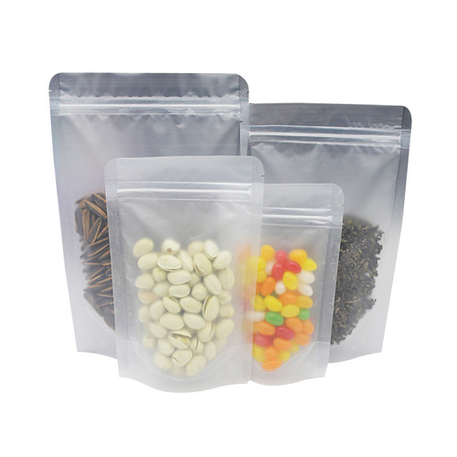 Thickened transparent bag sandblasting zipper self-sealing bag standing bag food packaging bag high-end pet cat food dog food packing 