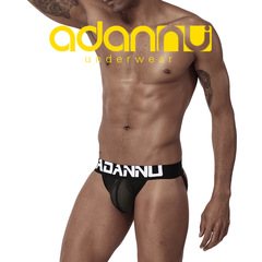 ADANNU semi-transparent sexy men's thong mesh lace low waist tempting underwear manly fun T-pants AD139 